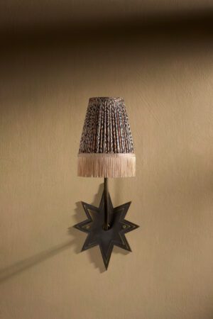 Mini Pleated Lampshade - BamBam with Pale Pink Fringing