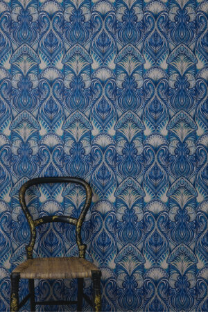 Hortia Wallpaper Sample – Prussian Blue Hortia Wallpaper Sample - Prussian Blue