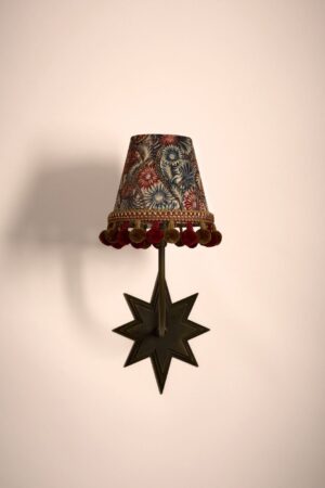 Mini PomPom Lampshade - Rapture Red and Teal