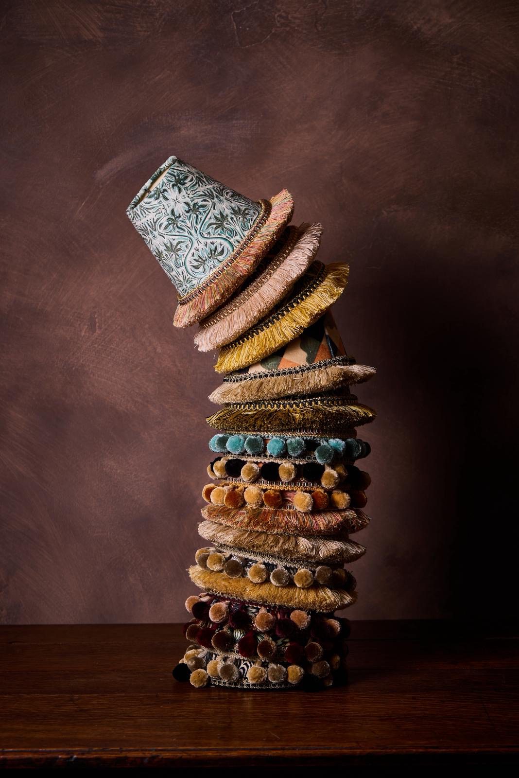 Anna Hayman Designs Oyster on lampshade mid-tone brown